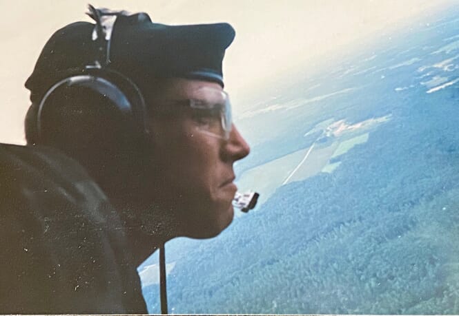Marcus J . Michles II in Army helicopter