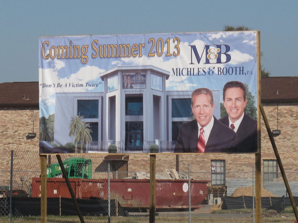 Billboard of Michels Booth new office
